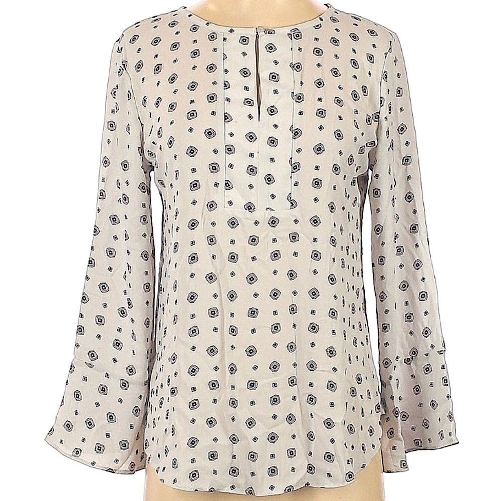 LOFT Mixed Media Bell Cuff Top | Size Small - Picture 3 of 12